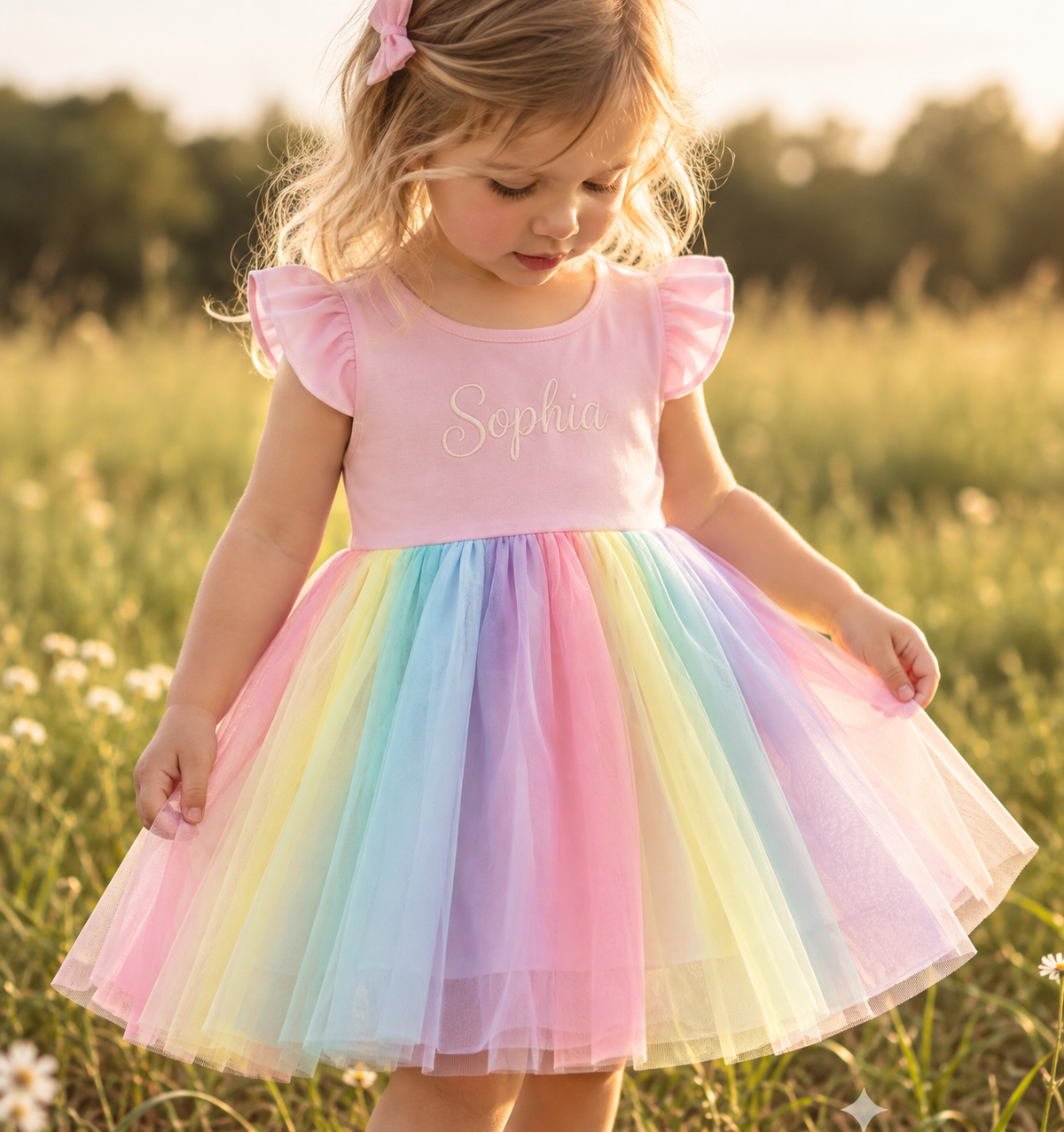 Rainbow Tulle Dress 🌈