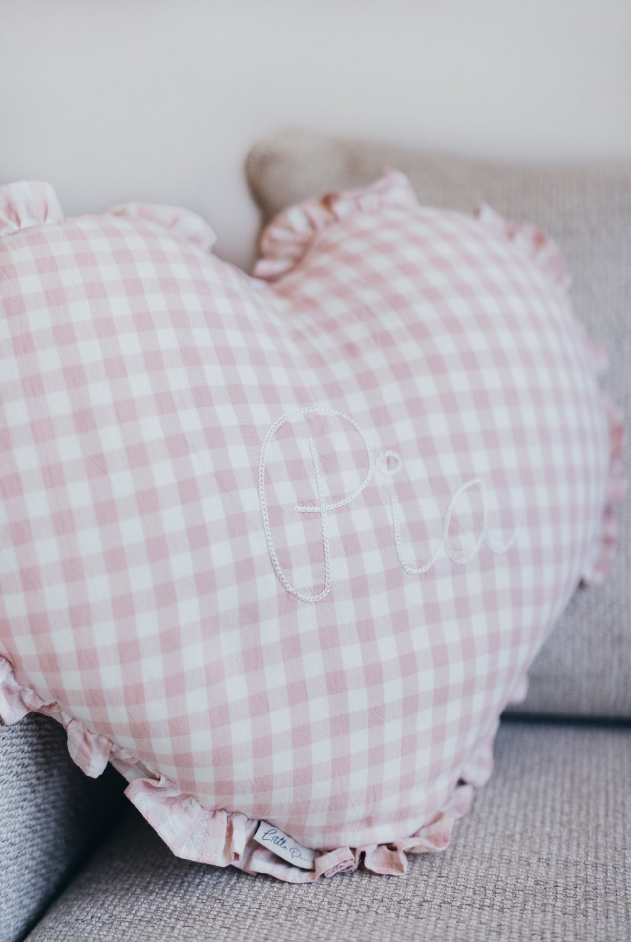 Gingham Heart Pillow