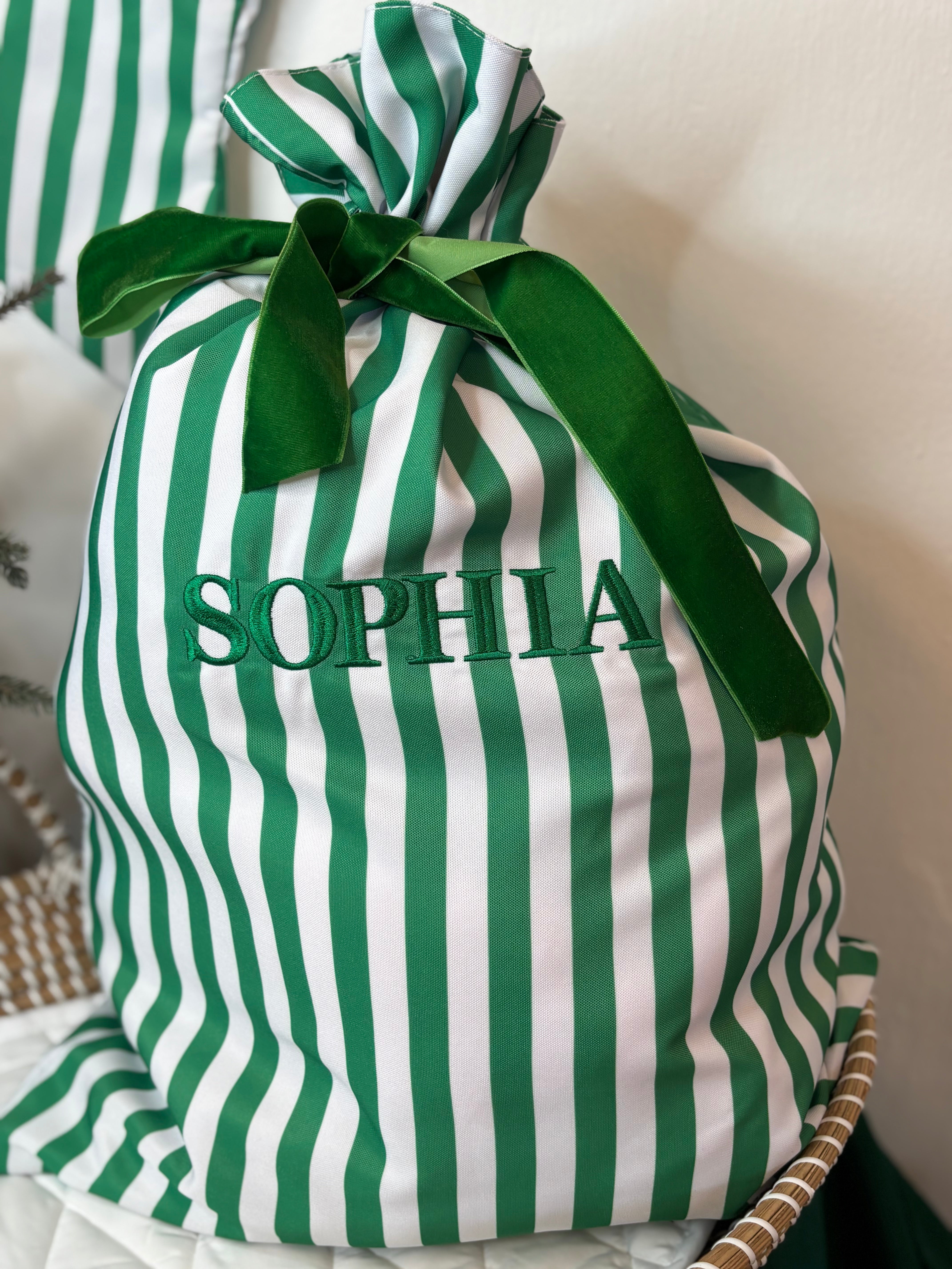 Striped Christmas Sack & Stocking Set