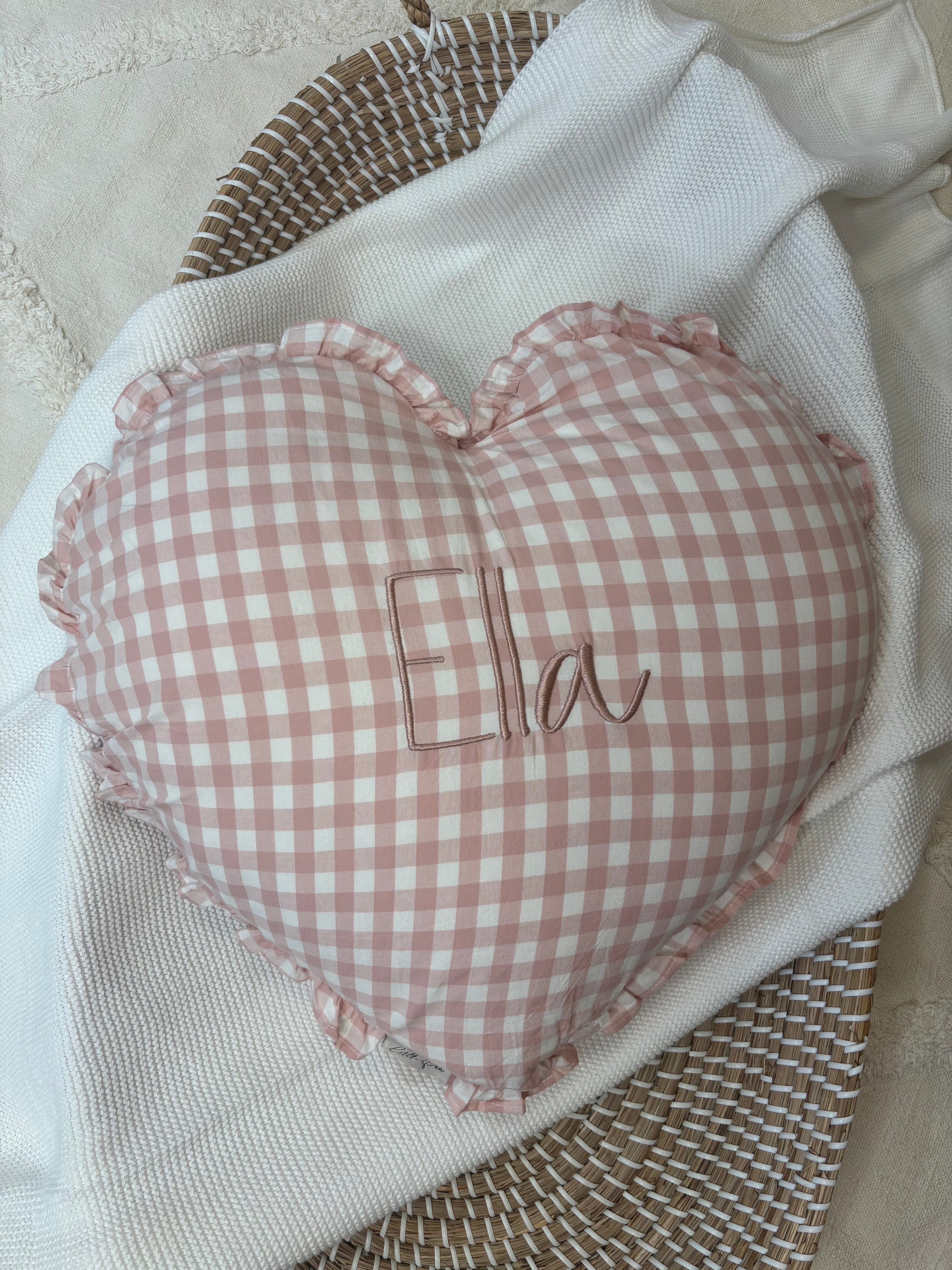 Gingham Heart Pillow