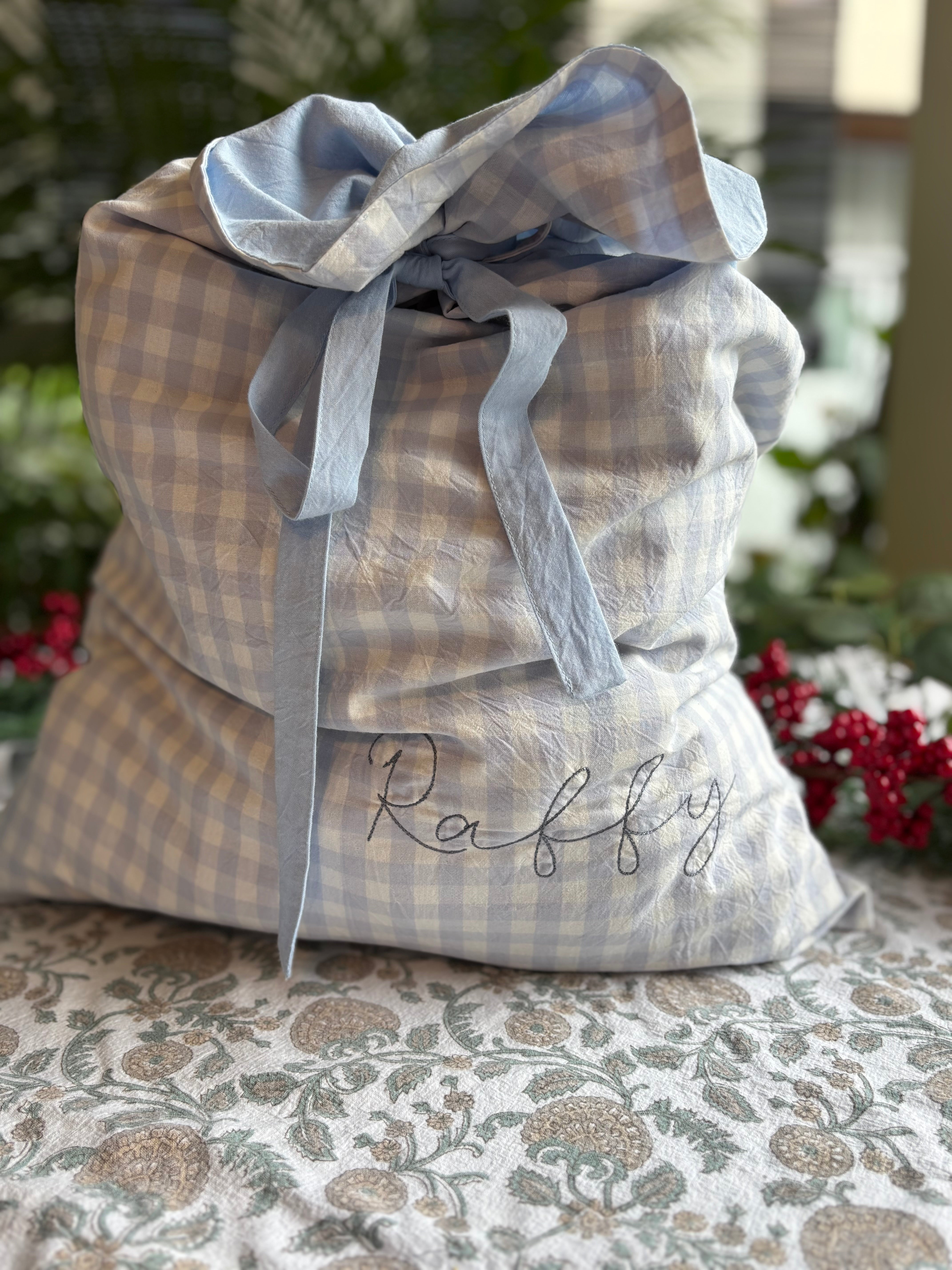Gingham Christmas Gift Sacks