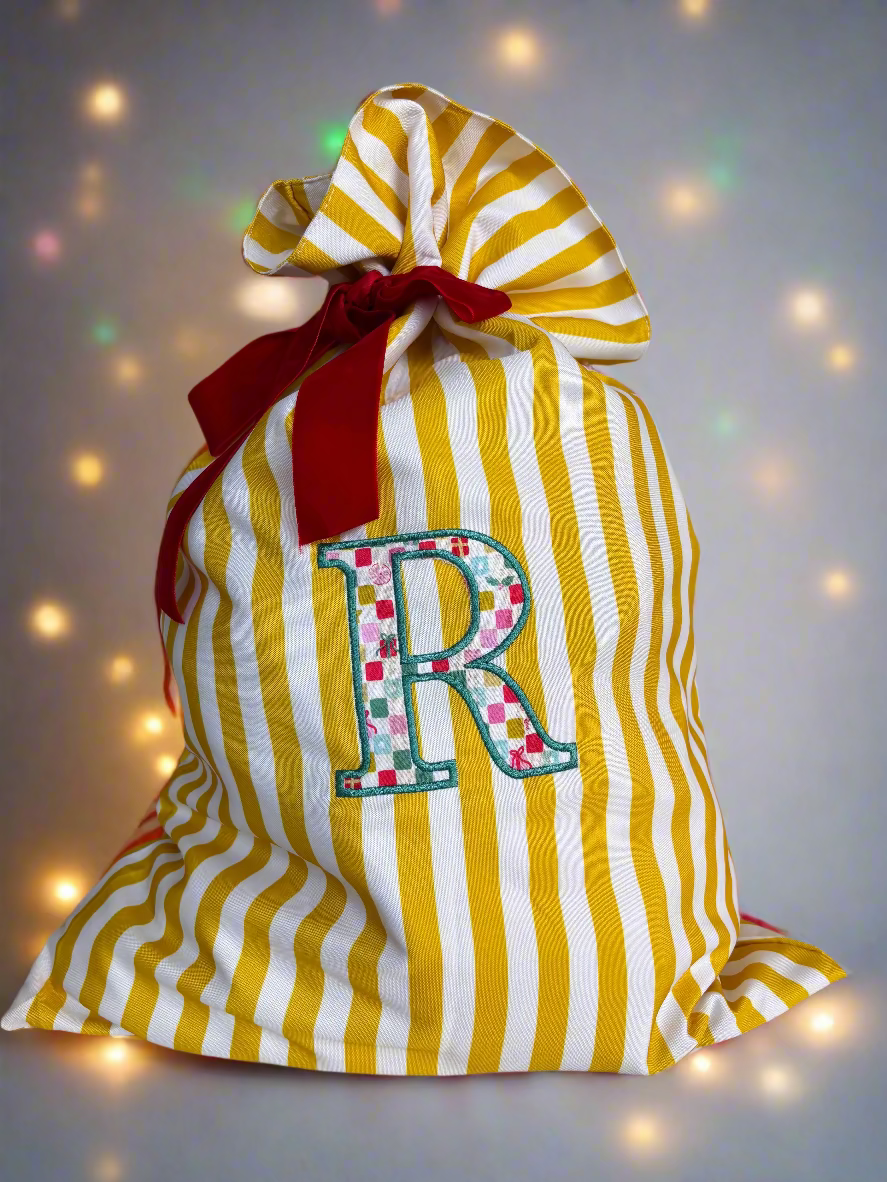 Striped Christmas Sack & Stocking Set