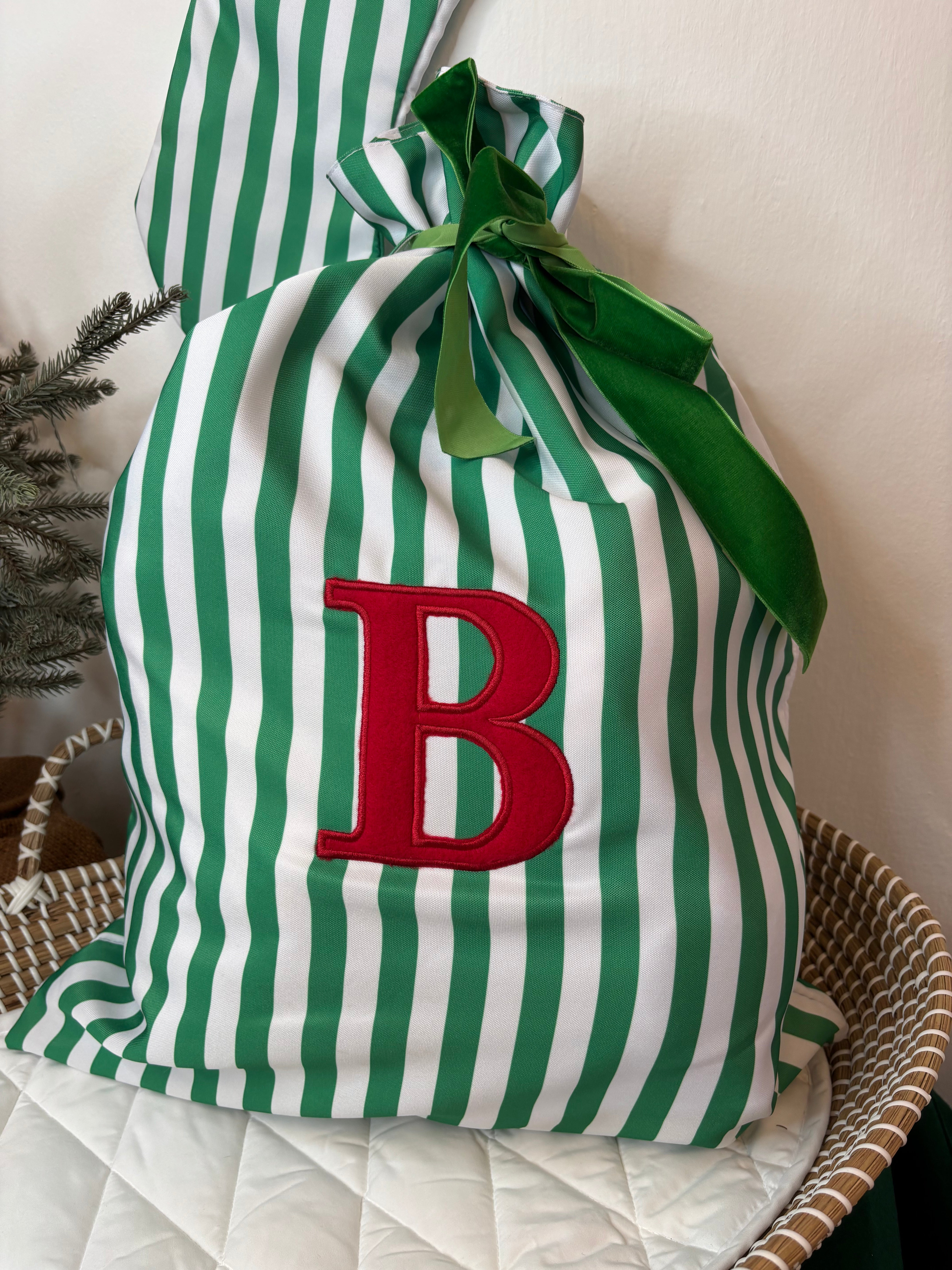 Striped Christmas Sack & Stocking Set